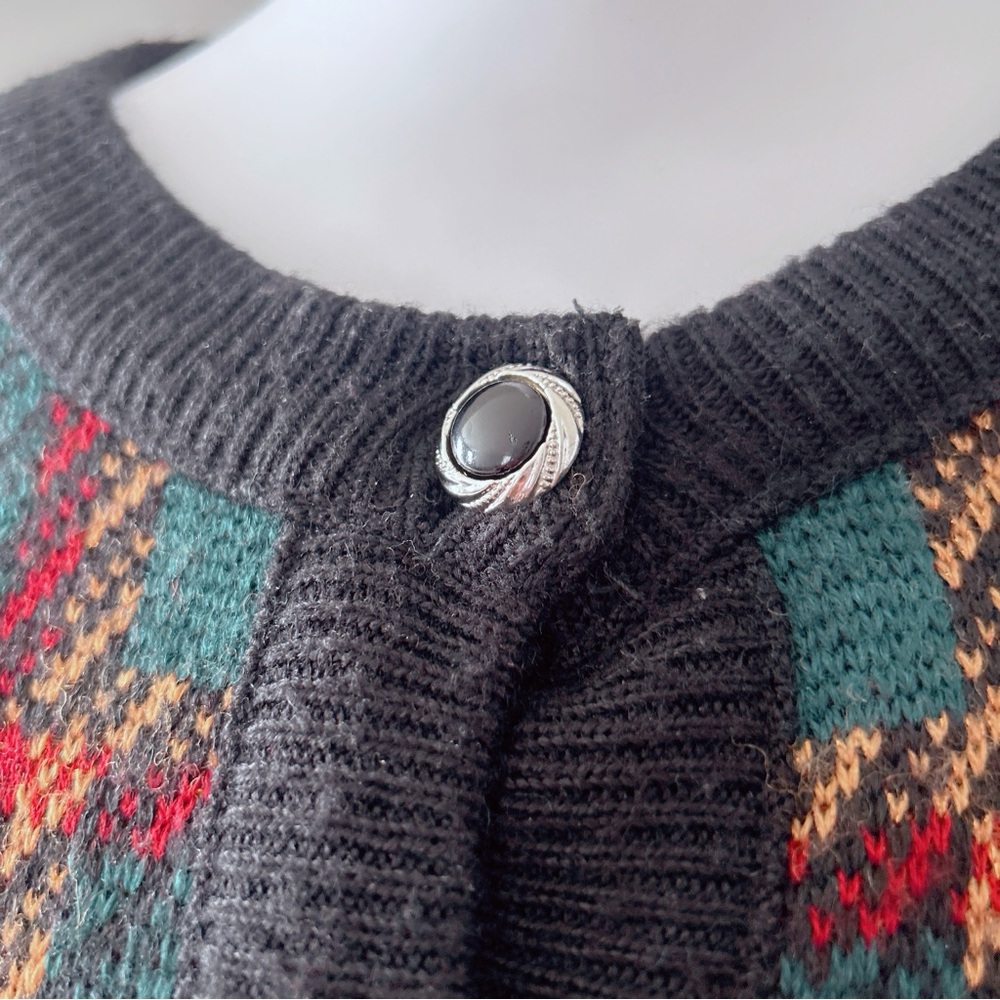 La Dame Australia Plaid Button-Up Cardigan Oversized Vintage Retro Style - Picture 3 of 5